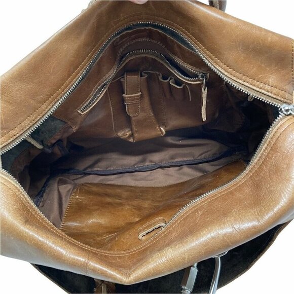 Amerileather Holmes Investigator Bag Brown Leather Pockets Dual Handle New - Picture 4 of 12
